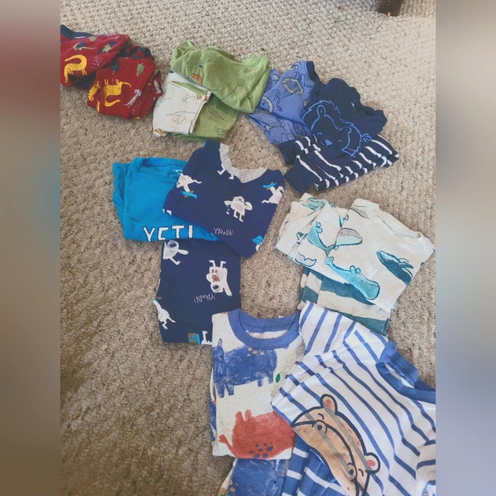 6 Carters Pajama Sets 2 and 3 Piece